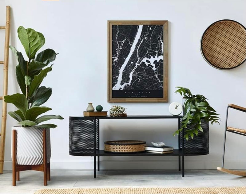 Fox & Fern Mid Century Plant Stand â€” 11.8 Inch Fixed Size Wooden Plant Stand for Indoor Planters (Not Included) - Large Flower Pot Holder for Indoor Big Pots - Plug In Design - Two Heights - Acacia - Image 2